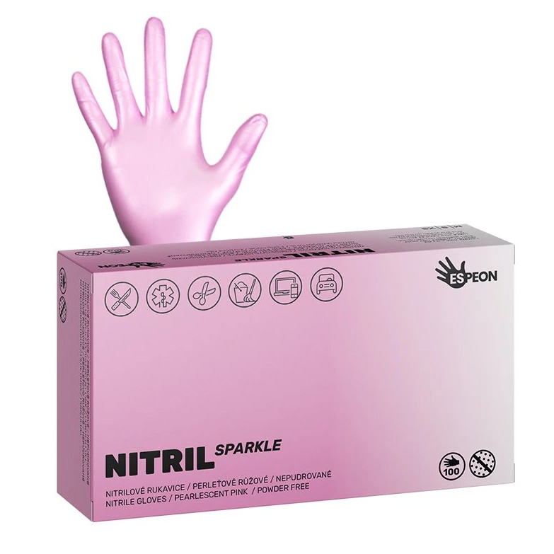 Nitril SPARKLE perl ruzova